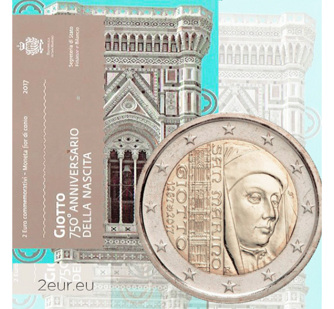San Marino 2 euro BU 2017 - 750° anniversario della nascita di Giotto di Bondone