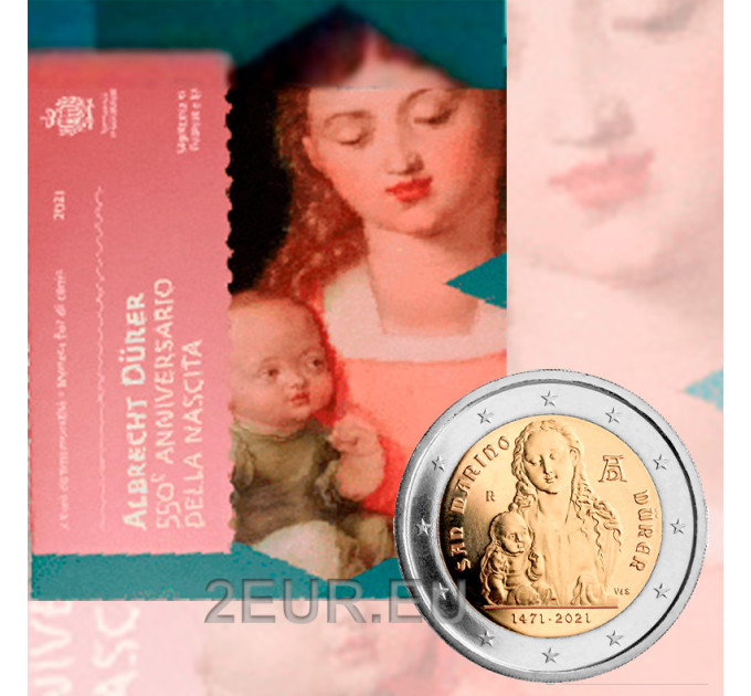 San Marino 2 euro BU 2021 - 550° anniversario della nascita di Albrecht Dürer