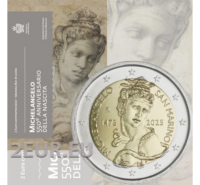 San Marino 2 euro BU 2025 - 550° anniversario della nascita di Michelangelo
