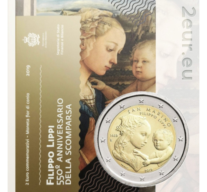 San Marino 2 euro BU 2019 - 550° Anniversario della scomparsa di Filippo Lippi