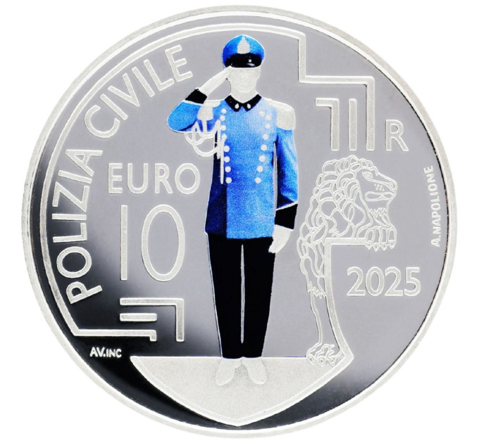 San Marino 10 euro proof 2025 - Polizia Civile