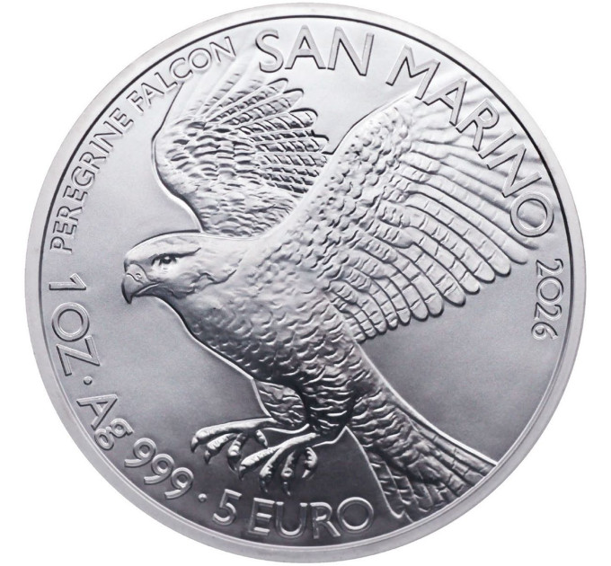 San Marino 5 euro BU 2026 - Falco Pellegrino