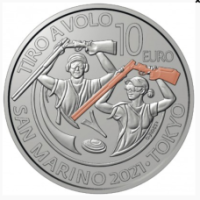 San Marino 10 euro proof 2021 - Vittoria nel tiro al piattello a Tokyo 
