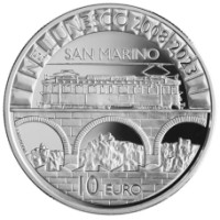 San Marino 10 euro proof 2023 - 15° Anniversario dell'inserimento del Centro Storico di San Marino e del Monte Titano nella Lista del Patrimonio Mondiale dell'UNESCO