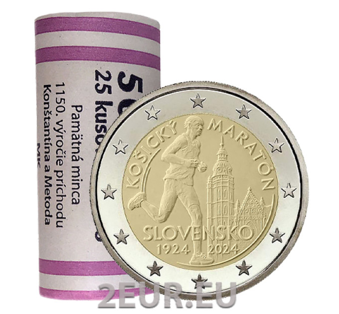 Slovacchia 2 euro UNC rotolo 2024 - Maratona Internazionale a Kosice