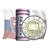 Slovacchia 2 euro UNC rotolo 2015 - 30 anni della bandiera dell'UE