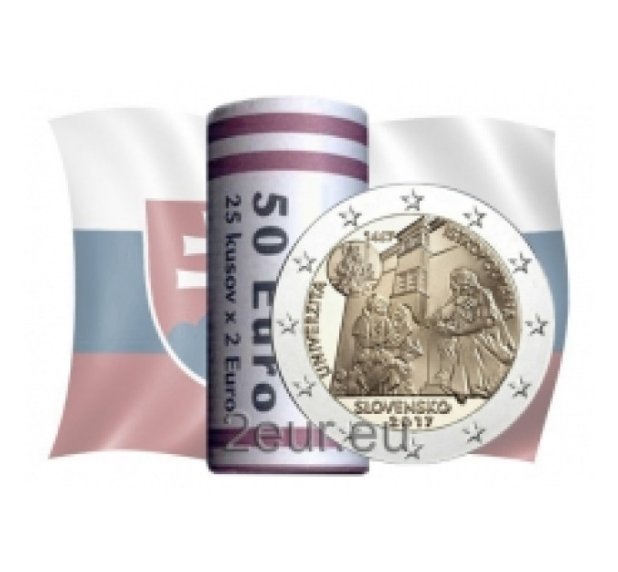 Slovacchia 2 euro UNC rotolo 2017 - Università Istropolitana