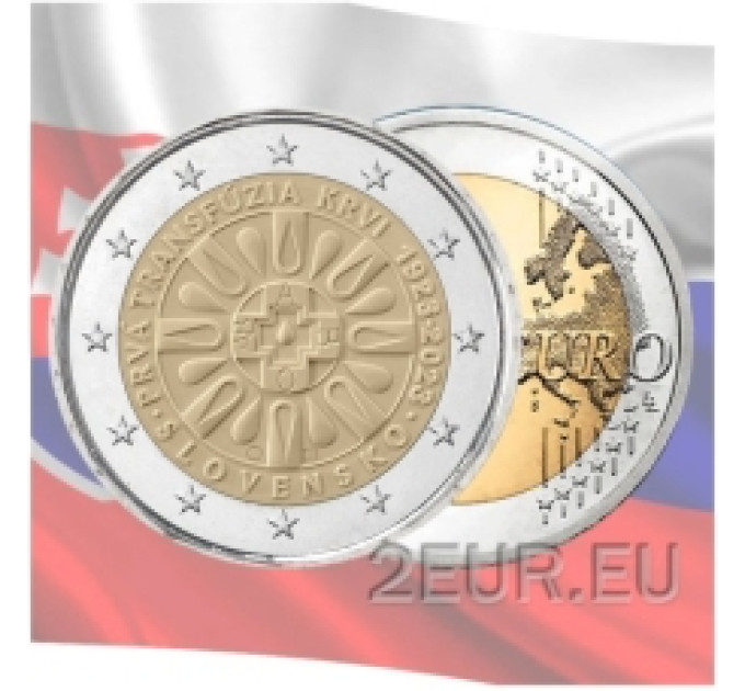 Slovacchia 2 euro UNC 2023 - 100° anniversario della prima trasfusione di sangue in Slovacchia