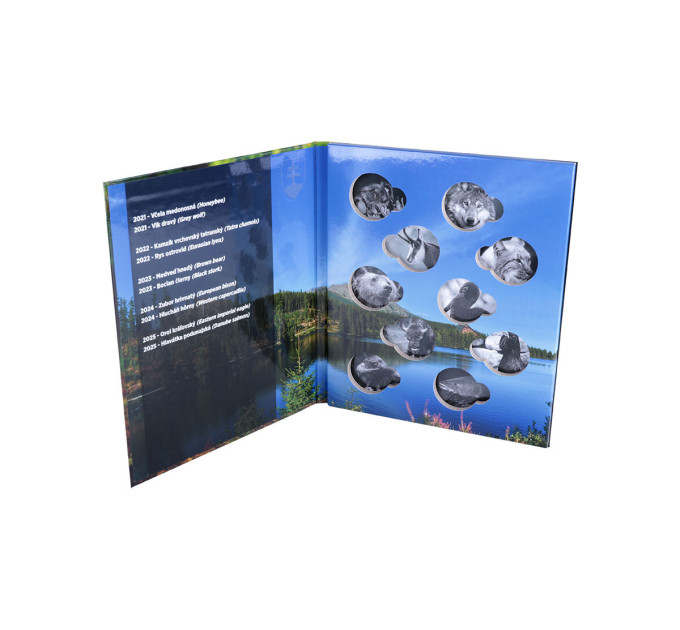 Slovacchia 5 euro UNC 2021 - 2025 - Fauna e Flora in Slovacchia + Album