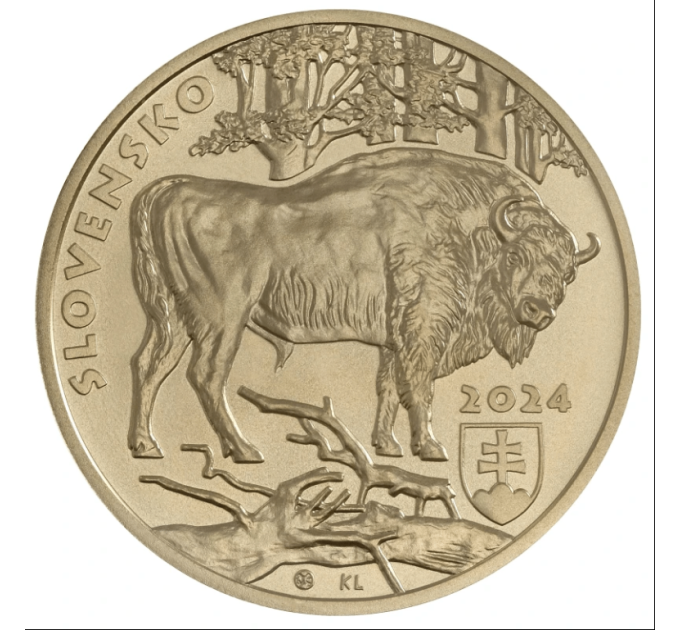 Slovacchia 5 euro UNC 2024 - Fauna e Flora in Slovacchia - Il bisonte europeo