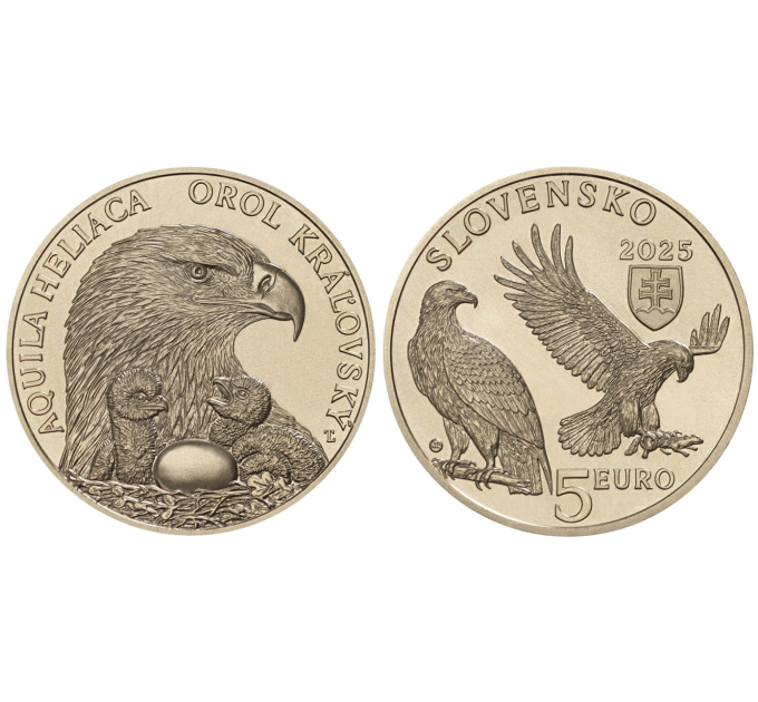 Slovacchia 5 euro UNC 2025 - Fauna e Flora in Slovacchia - Aquila imperiale orientale