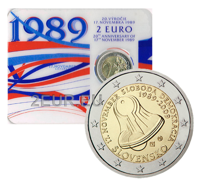 Slovacchia 2 euro fdc 2009 - Giornata della Lotta per la Libertà e la Democrazia C/C
