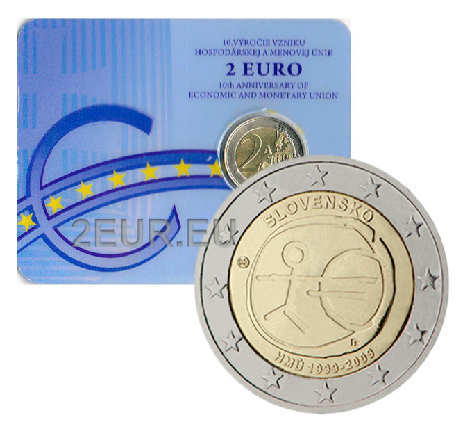 Slovacchia 2 euro BU 2009 - 10 anni di euro  