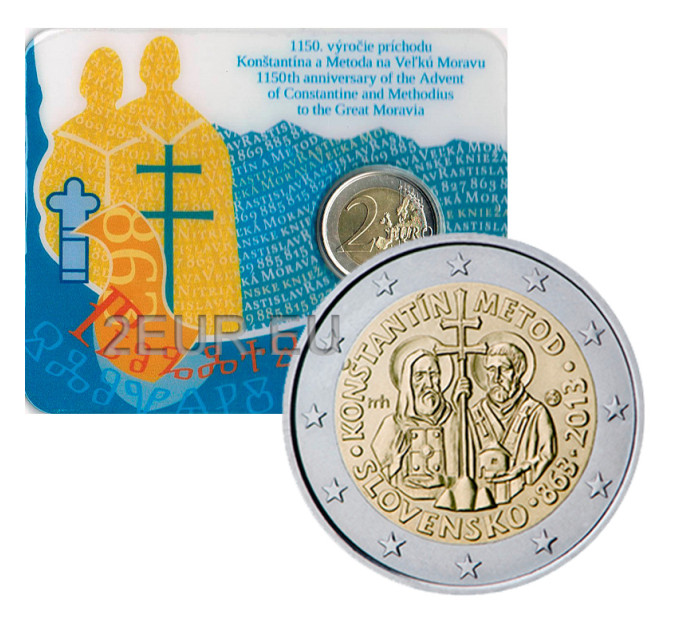 Slovacchia 2 euro fdc 2013 - 1150° Anniversario dell'Avvento dei Santi Cirillo e Metodio
