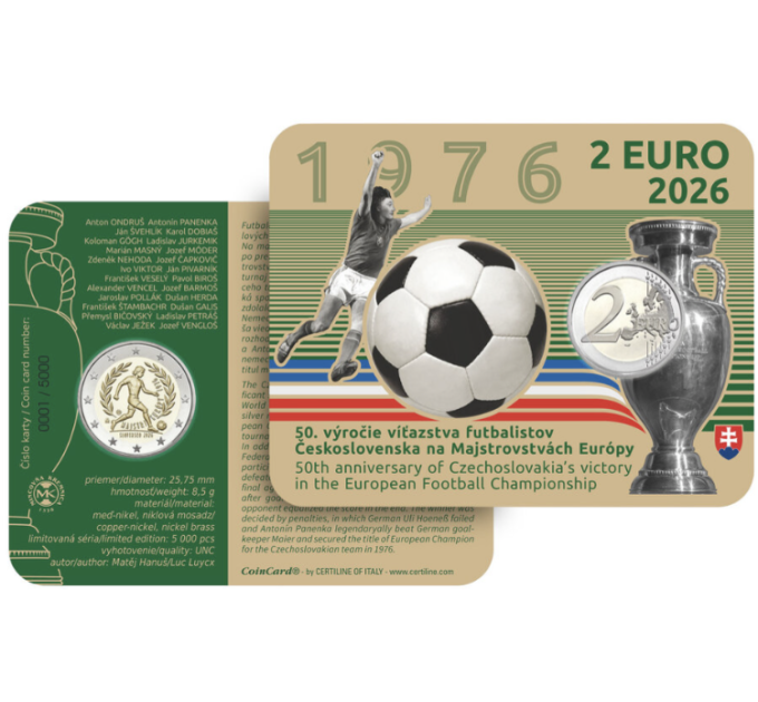Slovacchia 2 euro BU 2026 - Campionato europeo di calcio UEFA 1976