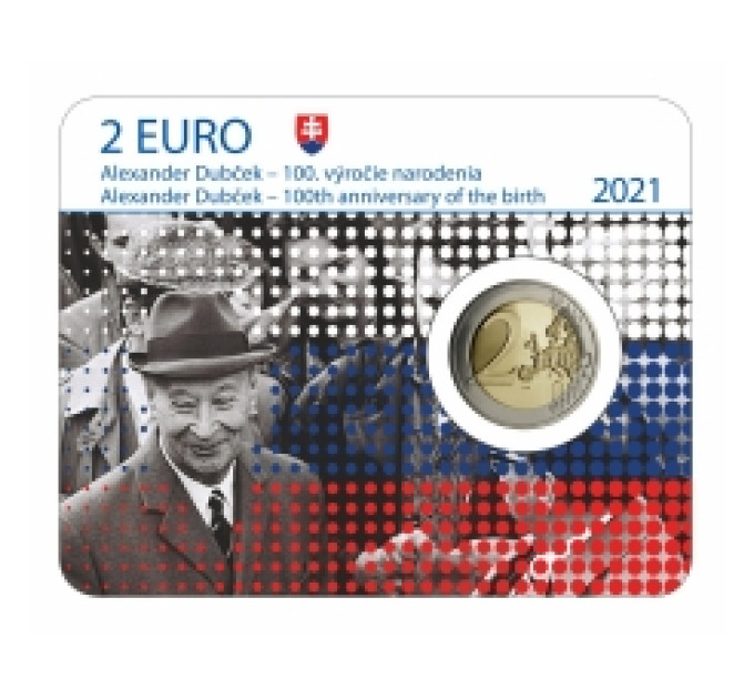 Slovacchia 2 euro BU 2021 - 100° anniversario della nascita di Alexander Dubchek  