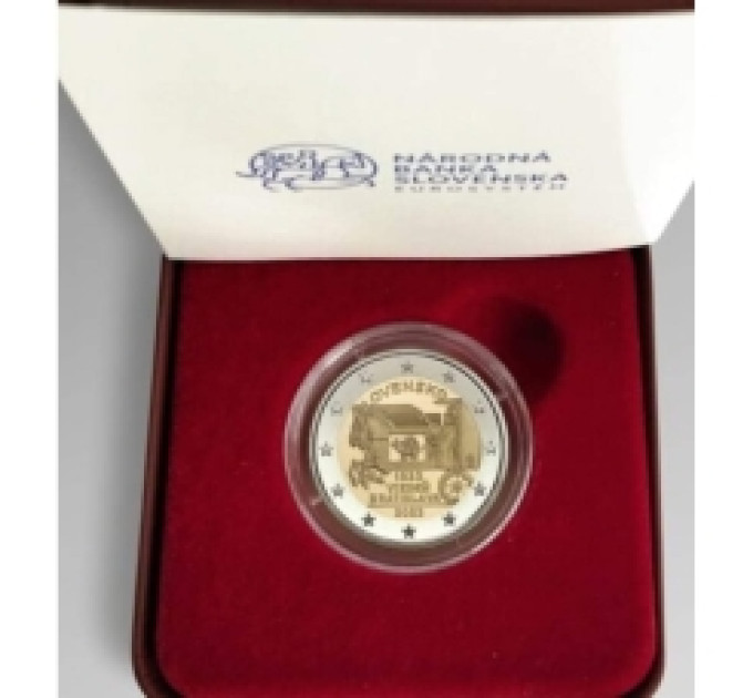 Slovacchia 2 Euro proof 2023 - 200° anniversario dell'apertura della posta a cavalli sulla linea Vienna-Bratislava