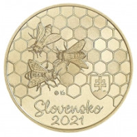Slovacchia 5 euro UNC 2021 - Fauna e Flora in Slovacchia - L'ape
