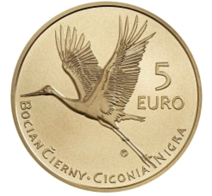 Slovacchia 5 euro UNC 2023 - Fauna e Flora in Slovacchia - Cicogna nera