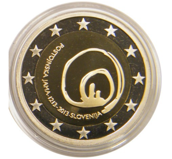 Slovenia 2 euro proof 2013 - 800° anniversario della prima visita alle Grotte di Postumia