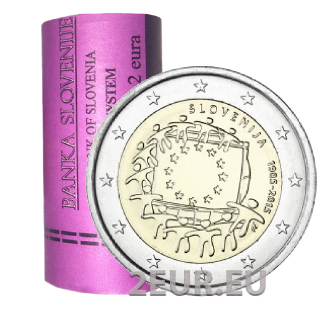 Slovenia 2 euro Rotolo 2015 - 30 anni di bandiera dell'UE