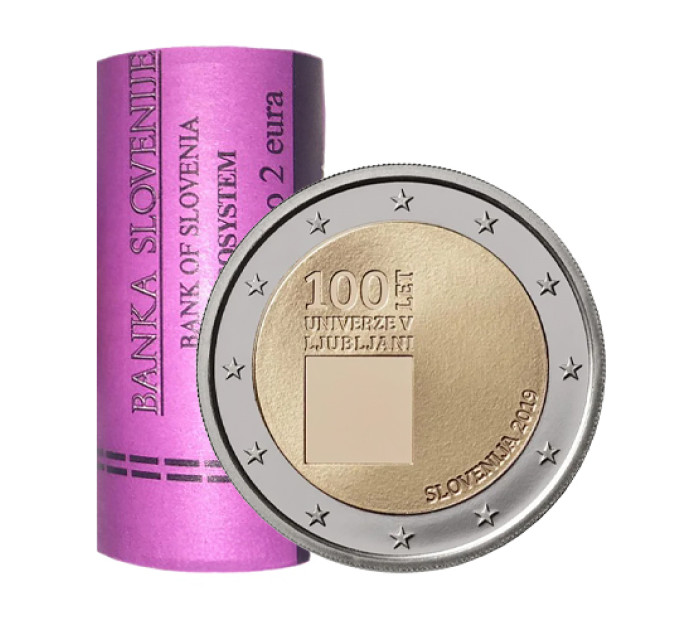 Slovenia 2 euro Rotolo 2019 - 100° anniversario di fondazione dell'Università di Lubiana