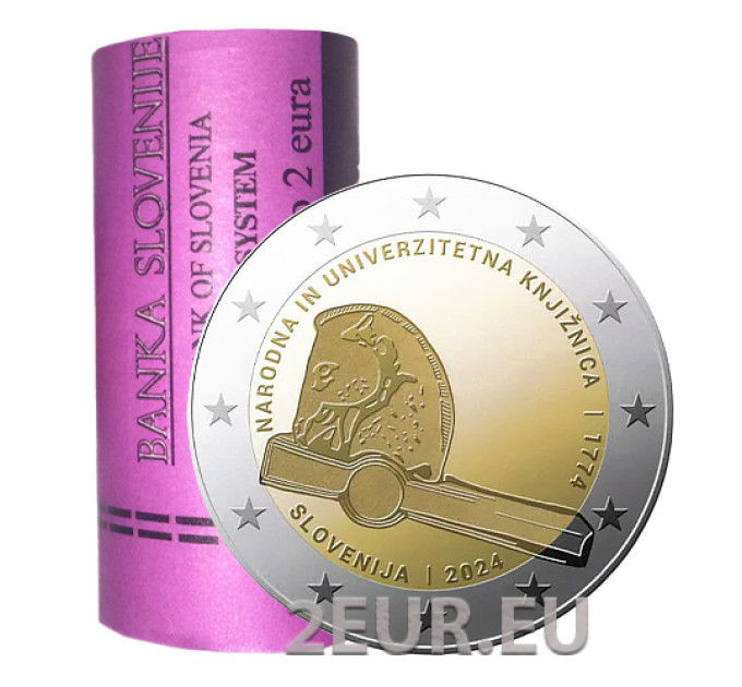 Slovenia 2 euro Rotolo 2024 - 250° anniversario della Biblioteca Nazionale e Universitaria