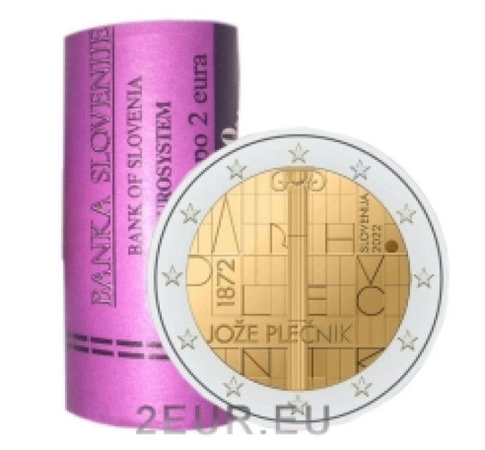 Slovenia 2 euro Rotolo 2022 - 150 anni dalla nascita dell'architetto Jože Plečnik