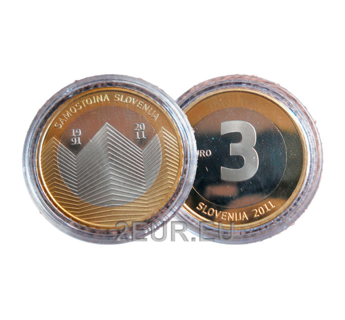 Slovenia 3 euro proof 2011 - 20° anniversario dell'indipendenza della Slovenia  