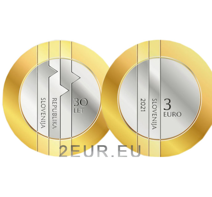 Slovenia 3 euro proof 2021 - 30° anniversario della Repubblica di Slovenia  
