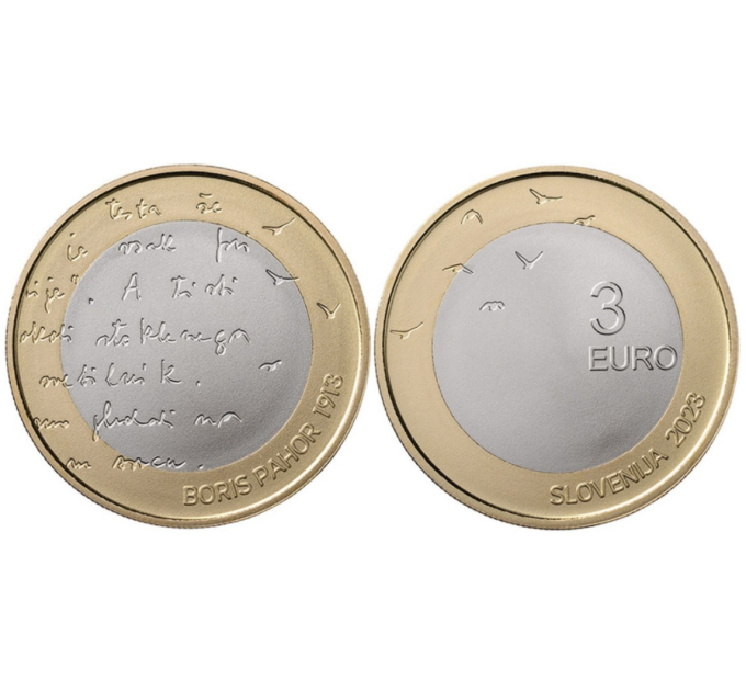Slovenia 3 euro UNC 2023 - 110° anniversario della nascita dello scrittore sloveno Boris Pahor