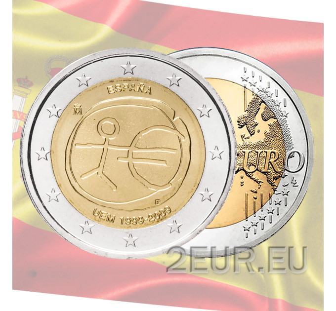 Spagna 2 euro UNC 2009 - 10 anni Euro - WWU - UEM