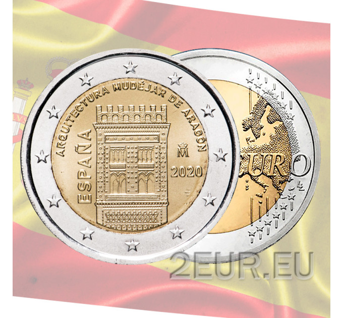 Spagna 2 euro UNC 2020 - Architettura mudéjar d'Aragona