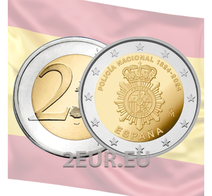 Spagna 2 euro UNC 2024 - Corpo Nazionale di Polizia