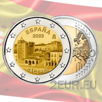 Spagna 2 euro UNC 2023 - Patrimonio mondiale dell'UNESCO - Centro storico di Cáceres