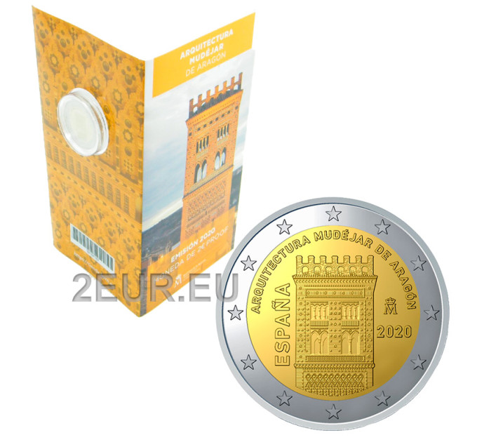 Spagna 2 euro proof 2020 - Architettura mudéjar d'Aragona 