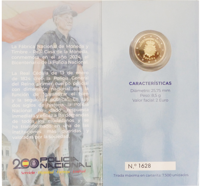 Spagna 2 euro proof 2024 – Corpo Nazionale di Polizia