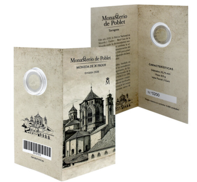 Spagna 2 euro proof 2026 – Monastero di Poblet