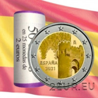 Spagna 2 euro rotolo 2021 - Città storica di Toledo