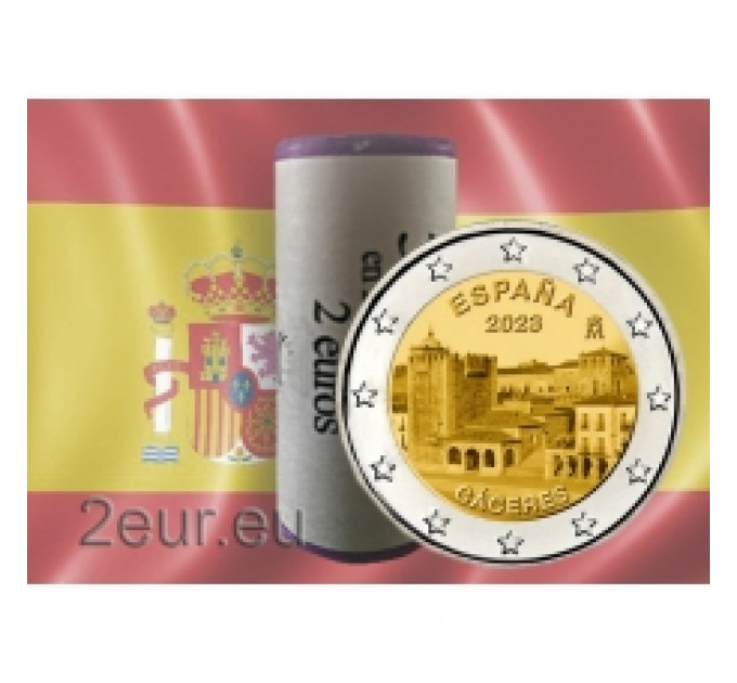 Spagna 2 euro rotolo 2023 – Sito Patrimonio dell'Umanità UNESCO - Centro storico di Cáceres