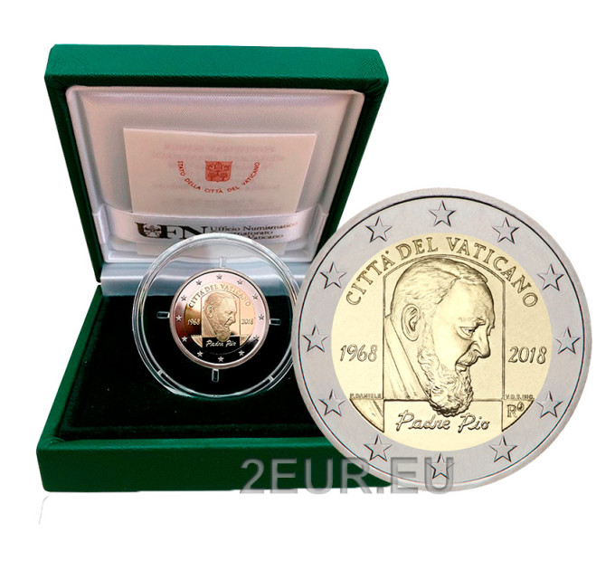 Vaticano 2 euro proof 2018 - 50° Anniversario della Morte di Padre Pio  