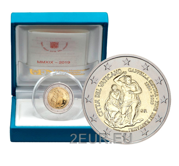Vaticano 2 euro proof 2019 - 25° Anniversario del Restauro della Cappella Sistina  