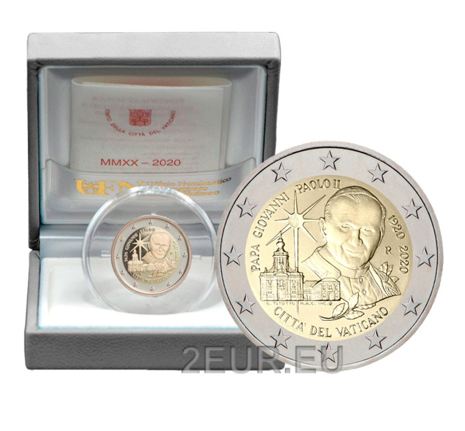 Vaticano 2 euro proof 2020 - 100° Anniversario della Nascita di Papa Giovanni Paolo II  