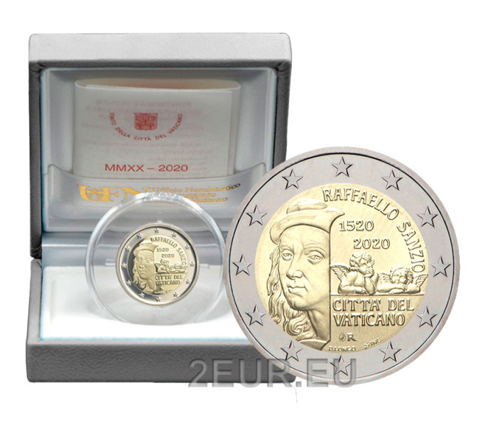 Vaticano 2 euro proof 2020 - 500° Anniversario della Morte di Raffaele  