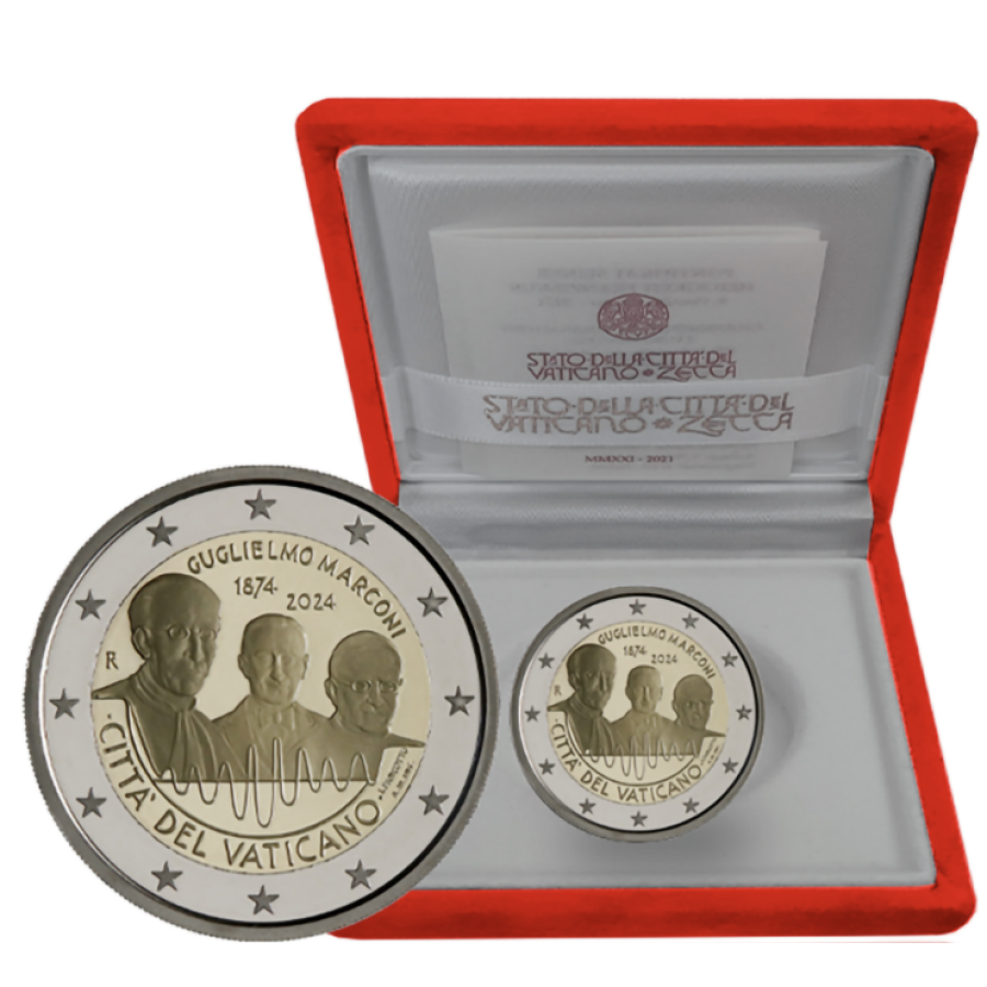 Vaticano 2 euro proof 2024 - 150° nascita Guglielmo Marconi