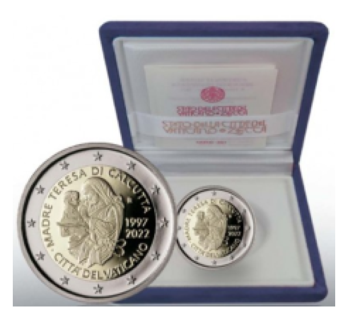 Vaticano 2 euro proof 2022 - 25° anniversario della morte di Madre Teresa di Calcutta 