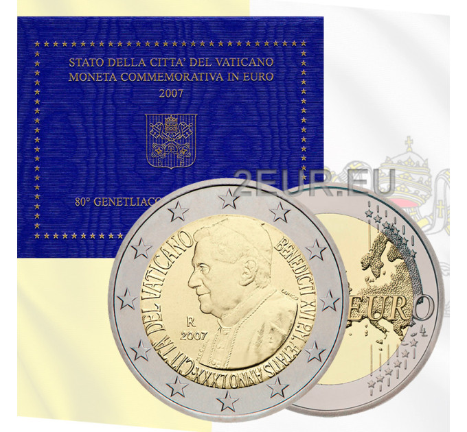 Vaticano 2 euro BU 2007 - 80° anniversario della nascita di papa Benedetto XVI