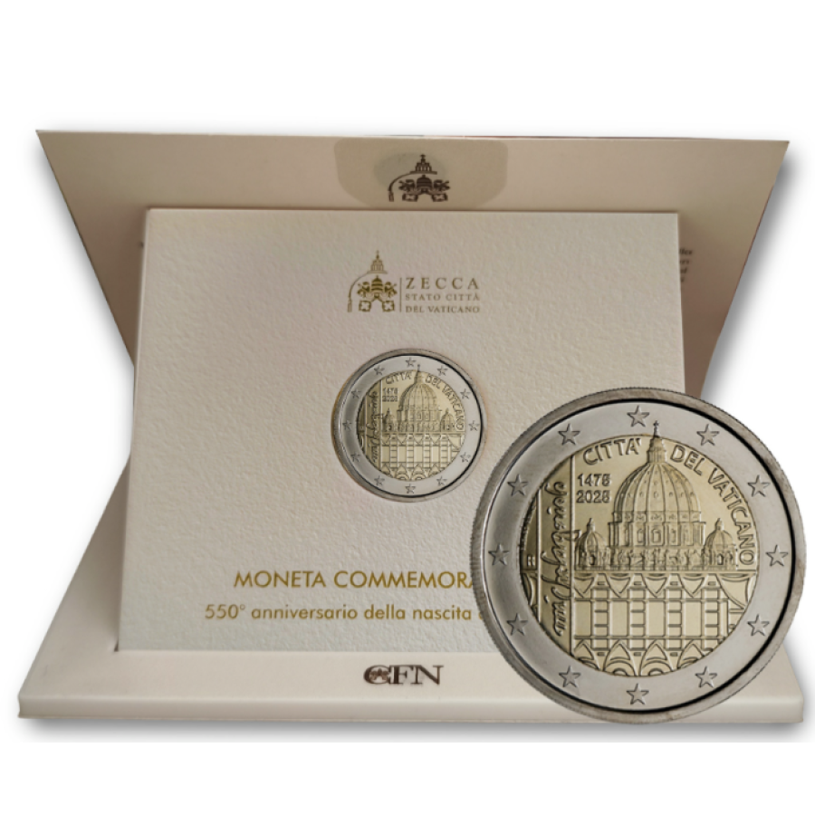 Vaticano 2 euro BU 2025 - 550° anniversario nascita di Michelangelo