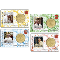 Vaticano 50 cent BU + Francobollo 2024
