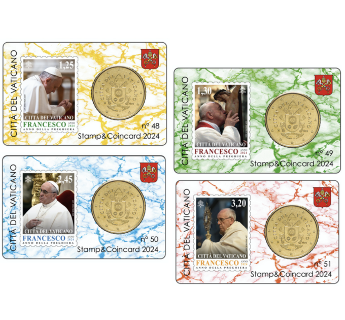 Vaticano 50 cent BU + Francobollo 2024